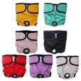 thumbnail image 4 of Pañales para perros reutilizables de lujo de color rosa: bragas sanitarias duraderas y lavables para mascotas femeninas con velcro fuerte y flexible, 4 of 5