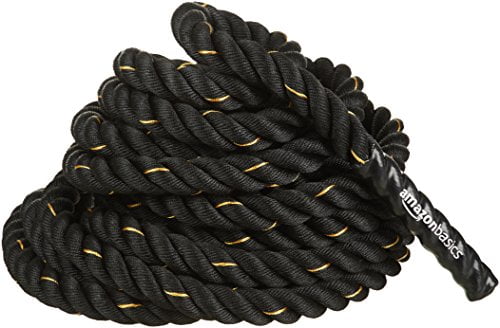 Photo 1 of Basics 1.5 Inch Heavy Exercise Training Workout Battle Rope - 3441.51.5 inch, Black