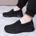 thumbnail image 4 of Pandaie Women's Slip on Sneakers Woven Orthopedic Breathable Mesh Knitted Woven Walking Shoes Low Top Wide Width Tennis Shoes (Black,7.5), 4 of 6