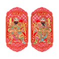 thumbnail image 1 of Pegatinas para puerta de Año Nuevo chino, pareados, decoraciones de dioses para hoteles Pequeño, 1 of 9