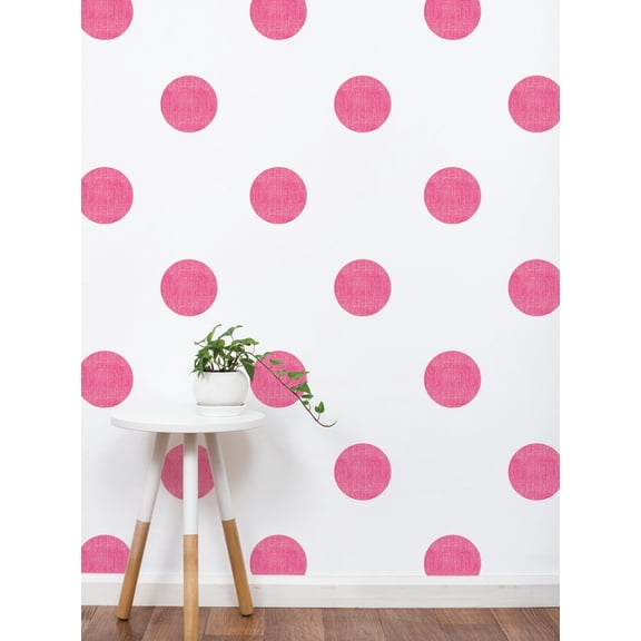 Textured Dots Vinyl Wall Sticker, 6 Inch - Hot Pink