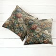 thumbnail image 2 of Ambesonne Floral Eucalyptus Throw Pillow Cover Pack of 2, Art Nouveau Bloom, 2 Pcs-16"x16", Sepia Multicolor, 2 of 5