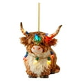 thumbnail image 2 of Christmas Highland Cow Decor - Funny Cartoon Acrylic Cow Ornaments for Christmas Tree, Personalized Animal Themed Holiday Home Decoration Pendants, 2 of 7