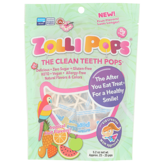 (Pack of 24) Zollipops Tropical Assorted Lollipops 5.2 Oz