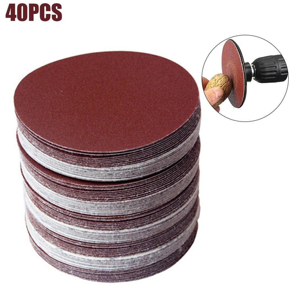 40pcs Hook&Loop Dry Red 1 2 3 4 5 6 7"  1000 1500 2000 3000 Grit Sandpaper Discs