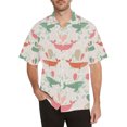 thumbnail image 1 of Camisas Para Hombre Camisa de hombre Camisa de manga corta suelta con estampado de verano para hombre Estilo hawaiano para hombre (Pink, 3XL), 1 of 2