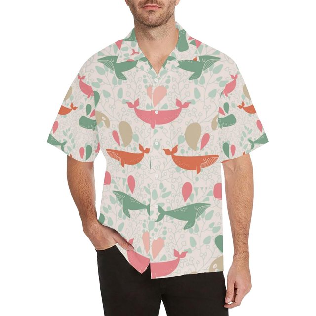 Camisas Para Hombre Camisa de hombre Camisa de manga corta suelta con estampado de verano para hombre Estilo hawaiano para hombre (Pink, 3XL)