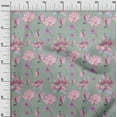 thumbnail image 2 of oneOone Cotton Poplin Dusty Green Fabric Flower Watercolor Sewing Craft Projects Fabric Prints By Yard 56 Inch Wide, 2 of 4
