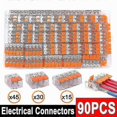 thumbnail image 1 of Connecteurs Électriques Wago 221, Câble de Borne de Blocage de Fil - 90 Pcs Réutilisables, 1 of 5