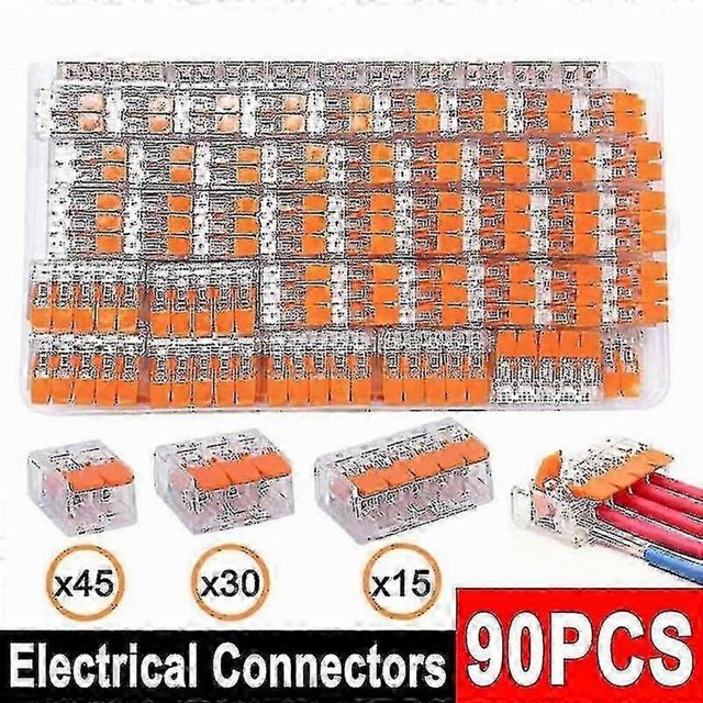 Connecteurs Électriques Wago 221, Câble de Borne de Blocage de Fil - 90 Pcs Réutilisables