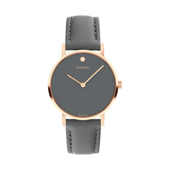 Movado Signature 0607902 Grey Museum Dial 32mm Rose Gold Pvd Stainless Steel Case Women's Watch
