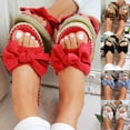thumbnail image 3 of Eoperou Women Solid Color Leopard Print Bowknot Non-slip Open Toe Slippers Flat Sandals, 3 of 8