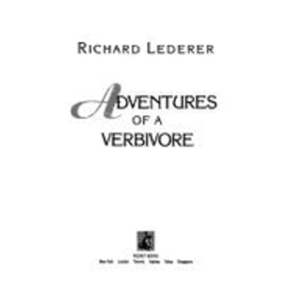 Pre-Owned Adventures of a Verbivore (Paperback) 0671709429 9780671709426