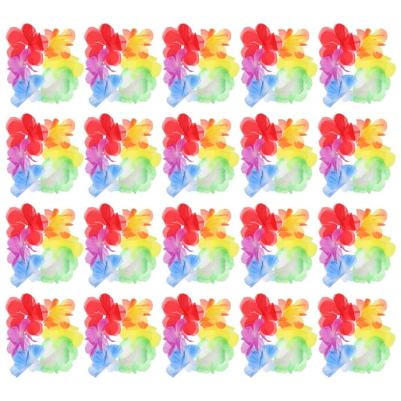 LULULION 10Pairs Multi Color Hawaiian Hand Ornaments for Photography and Party Supplies