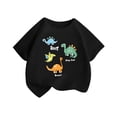 thumbnail image 2 of Hiijoy Boys Black T-Shirt Cute Dinosaur Short Sleeve O-Neck T Shirt for Kids, Sizes 2-14, 2 of 4
