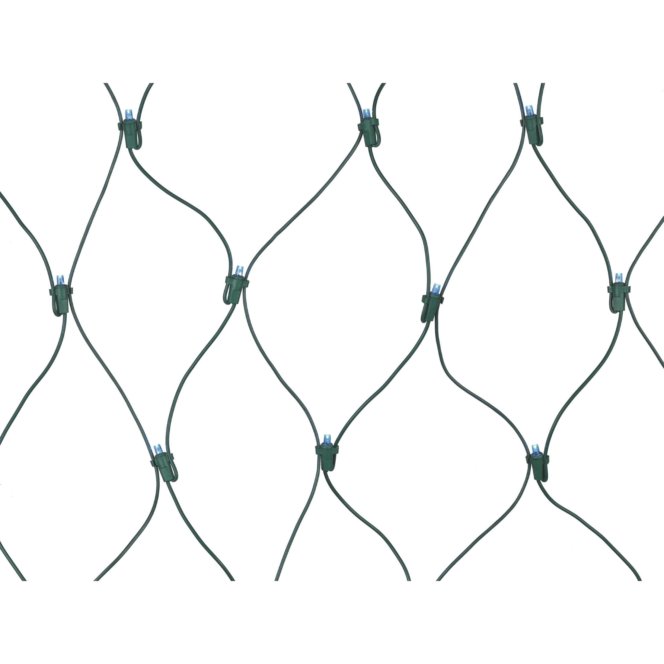 Indoor/Outdoor 150-Count LED Christmas Net Lights, Blue, Green Wire, 6' x 4', by Holiday Time