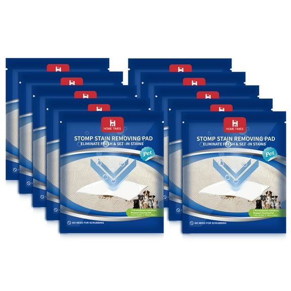 Home Times Carpet Cleaning Wet Wipes, Pet Lifting Pads   Oxy for Stain Removal on Carpet & Area Rug Cleaning, 10 Count