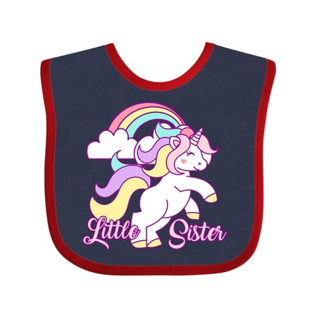 

Inktastic Little Sister Unicorn Gift Baby Girl Bib