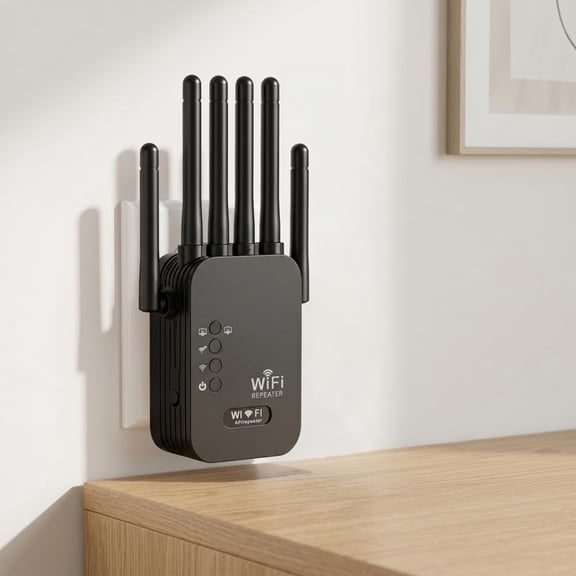 GJX Wifi Extender,Wifi Booster, 6 Antennas Faster Internet Extender Wifi Booster, Wireless Wifi Repeater Works with 99% Router, Easy Setup, 300Mbps -Us Verson