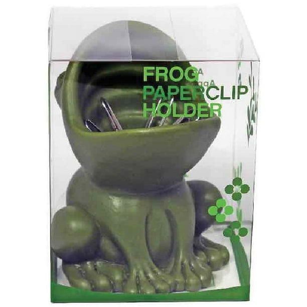 Frog Paper Clip Holder Desk Accessory, Holds Paper Clips
