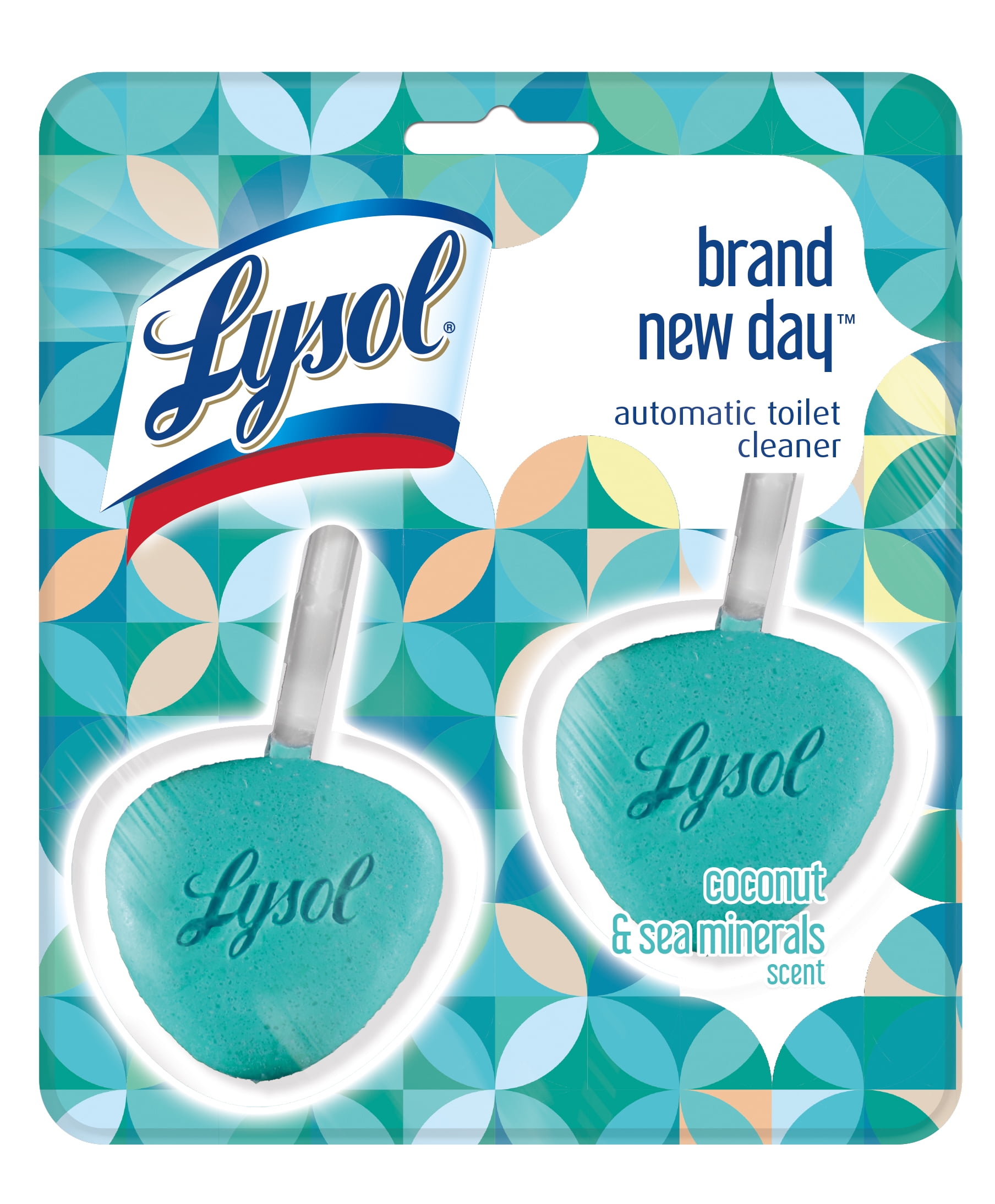 Lysol Automatic In-The-Bowl Toilet Cleaner, Cleans and Freshens Toilet Bowl, Coconut Water & Sea Minerals Scent, 2ct