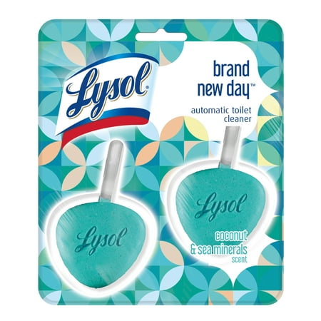 3 pack Lysol Automatic In-The-Bowl Toilet Cleaner  Cleans and Freshens Toilet Bowl  Coconut Water & Sea Minerals Scent  2ct