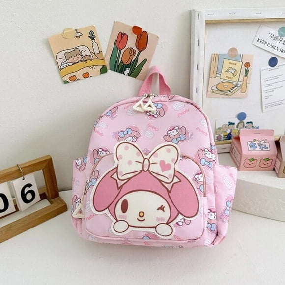 Sanrio Sac d'École pour Enfants Sac à Dos Hello Kitty Kuromi Cinnamoroll en Tissu Oxford Imprimé Sac à Dos pour Fille de Maternelle Fournitures Scolaires
