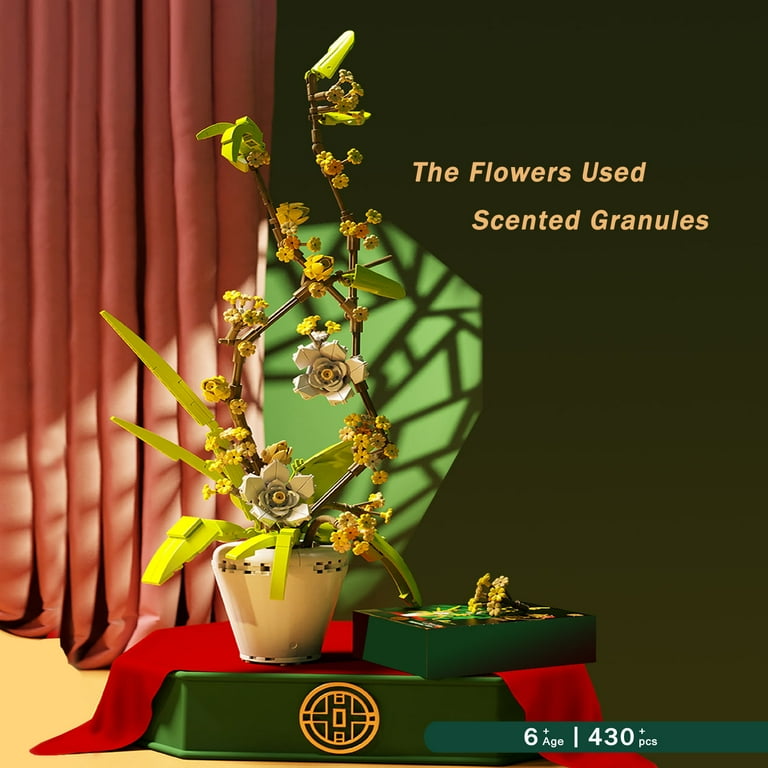 MACTANO Flower Building Block Set Osmanthus Bouquet Bonsai Building Kit  Plastic Toy for Adult Yellow - Walmart.com