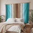 thumbnail image 3 of Aqua Teal Large Tapestry for Bedroom Wall Hanging Tapestry, Farmhouse Wood Grain Vintage Brown Striped Ceiling Backdrop Tapestries Poster Blanket Wall Decor for Teens Room Living Room Dorm 86" x 104", 3 of 8