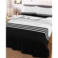 thumbnail image 2 of Black White Striped Summer Quilt Set King Size, Soft Microfiber Quilted Bedding Set with 2 Pillow Shams, Modern Abstract Art Aesthetics Lightweight All Season Bedspread Coverlet for Bedroom 96"x106", 2 of 6
