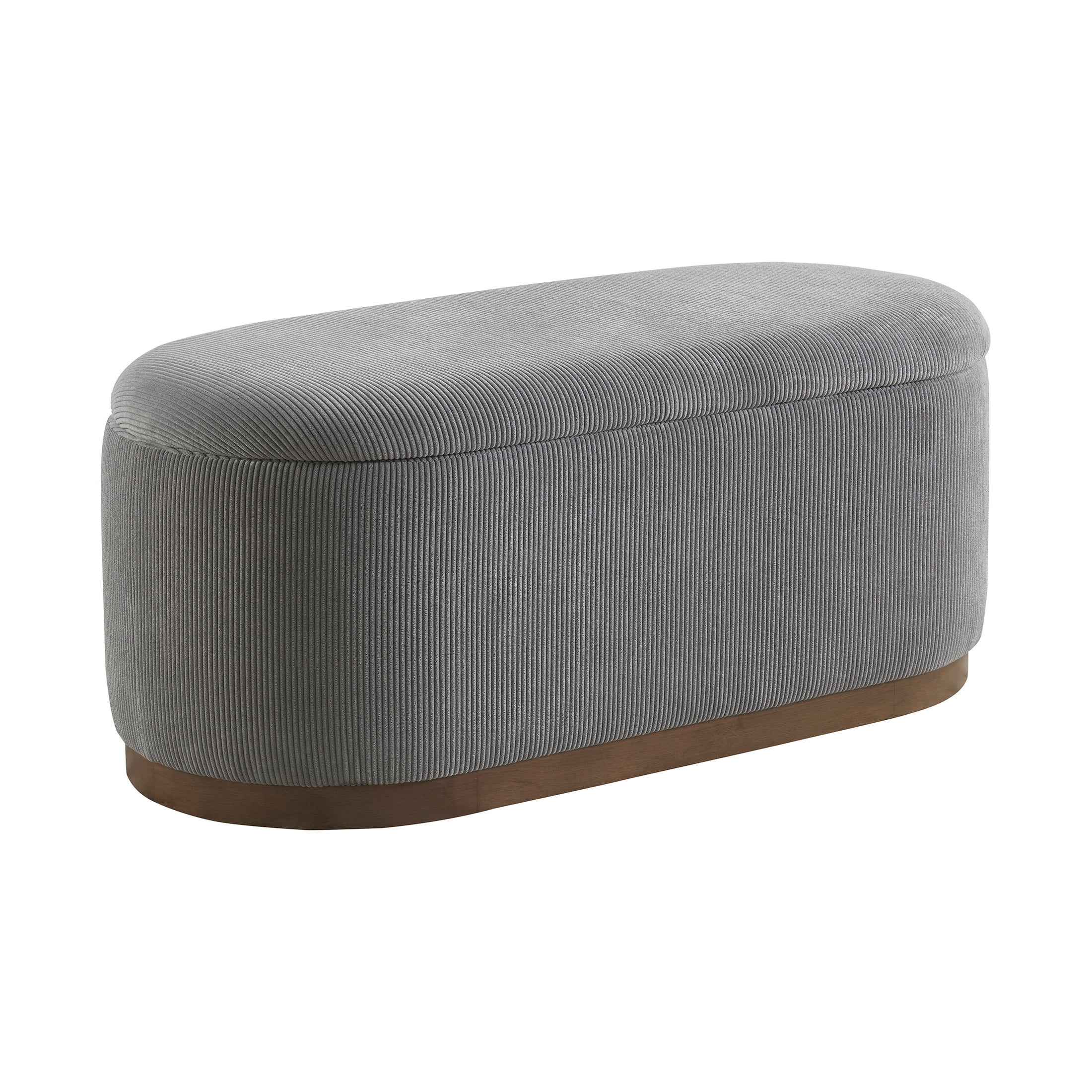 OakvillePark Lornwell Corduroy Lift Top Storage Bench, Gray