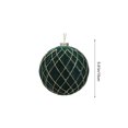 thumbnail image 4 of Flocked Christmas Ball Ornament, 6-Inch Green Plastic Bauble with Gold Thread Pattern for Tree and Party Decor, 4 of 10