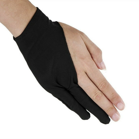 Masteelf  2 Pcs Artist Two Finger Glove Drawing Right Hand Men Women Black