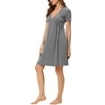 thumbnail image 4 of Unique Bargains Women's Pajama Deep V Neck Sift Sexy Nightdress Stretchy Lounge Dress, 4 of 5