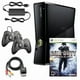 thumbnail image 1 of Xbox 360 S 250GB Game Console Black with Call of Duty World at War and 2 Retrofam Black Controllers (Refurbished), 1 of 5
