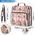 thumbnail image 2 of FORMRS Zipper Binder with Shoulder Strap 2-inch Ring 500 Sheet Capacity File Bag, Green Christmas Houses, 2 of 5