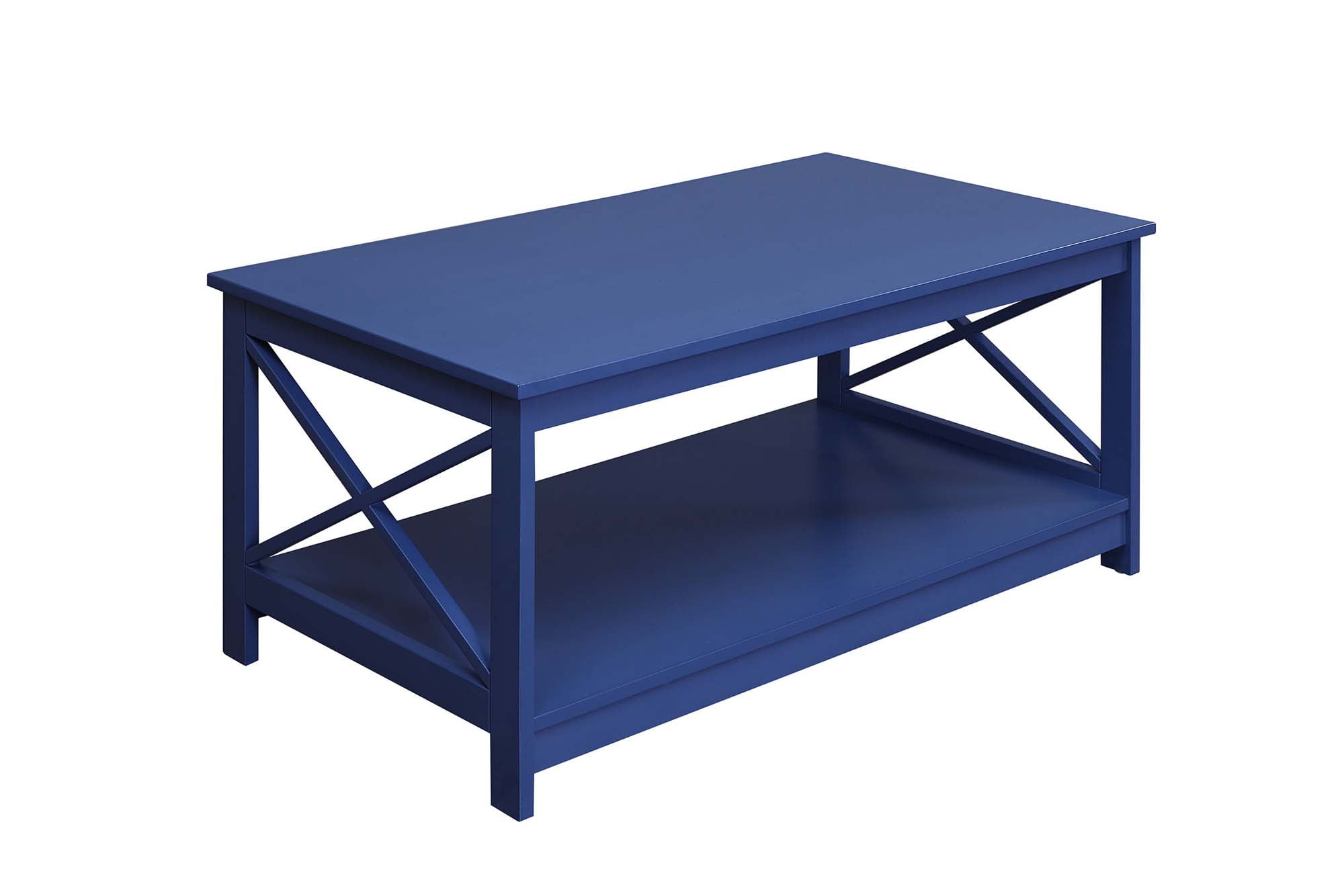 Convenience Concepts Oxford Coffee Table with Shelf, Cobalt Blue