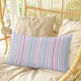 thumbnail image 4 of Colorful Striped Pillow Covers, Linen Long Throw Pillow Case, Pink Blue Yellow Abstract Vertical Lines Holiday Pillow Protector Decorative Cushion Cover for Living Room/Bedroom 24" x 36", 4 of 8