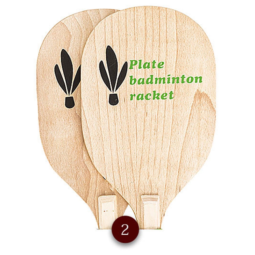 Worgeous 2PCS/Set Wooden White Maple Wooden Badminton Racket Beach Racquet