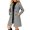Gray, variant on Women's Winter Blazer Coats Suit Notch Lapel Double Breasted Long Sleeve Pockets Soft Warm Coat for Outdoor Travel Business Black