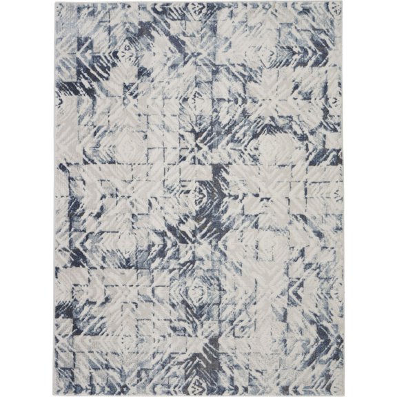 Nourison Urban Decor URD02 Cream/Gray/Blue Indoor Area Rug - 5'3 x 7'3