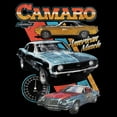 thumbnail image 2 of Men's General Motors Retro Chevrolet Camaros, American Muscle  Graphic Tee Black Large, 2 of 5
