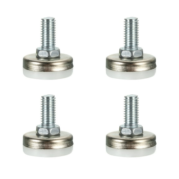 Furniture Levelers, 4 Pack M8x16 - Adjustable Furniture Leveling Feet Screw in Threaded for Tables (Silver)