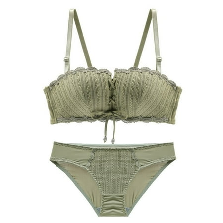 

Feiona Fashion Sexy Bra Sets Half Cup Solid Color Underwear Women Set Lace Comfortable Brassiere Embroidery Lingerie Set