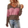thumbnail image 2 of Hauts à Manches Longues pour Femmes Automne - Col en V, Coupe Ample, Tendance pour l'Automne, 2 of 4