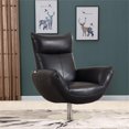 thumbnail image 2 of Titan Furnishings 22" Modern Genuine Italian Leather Lounge Chair in Black, 2 of 11