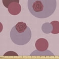 thumbnail image 1 of Pastel Fabric by the Yard, Modern Illustration of Rose Silhouettes and Different Size Rounds Circles, Decorative Upholstery Fabric for Sofas and Home Accents, Dried Rose Grey Pink by Ambesonne, 1 of 5