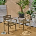 thumbnail image 3 of GDF Studio Stanford Outdoor Rustic Acacia Wood Dining Chairs with Slat Seats (Set of 2), Dark Brown, 3 of 8