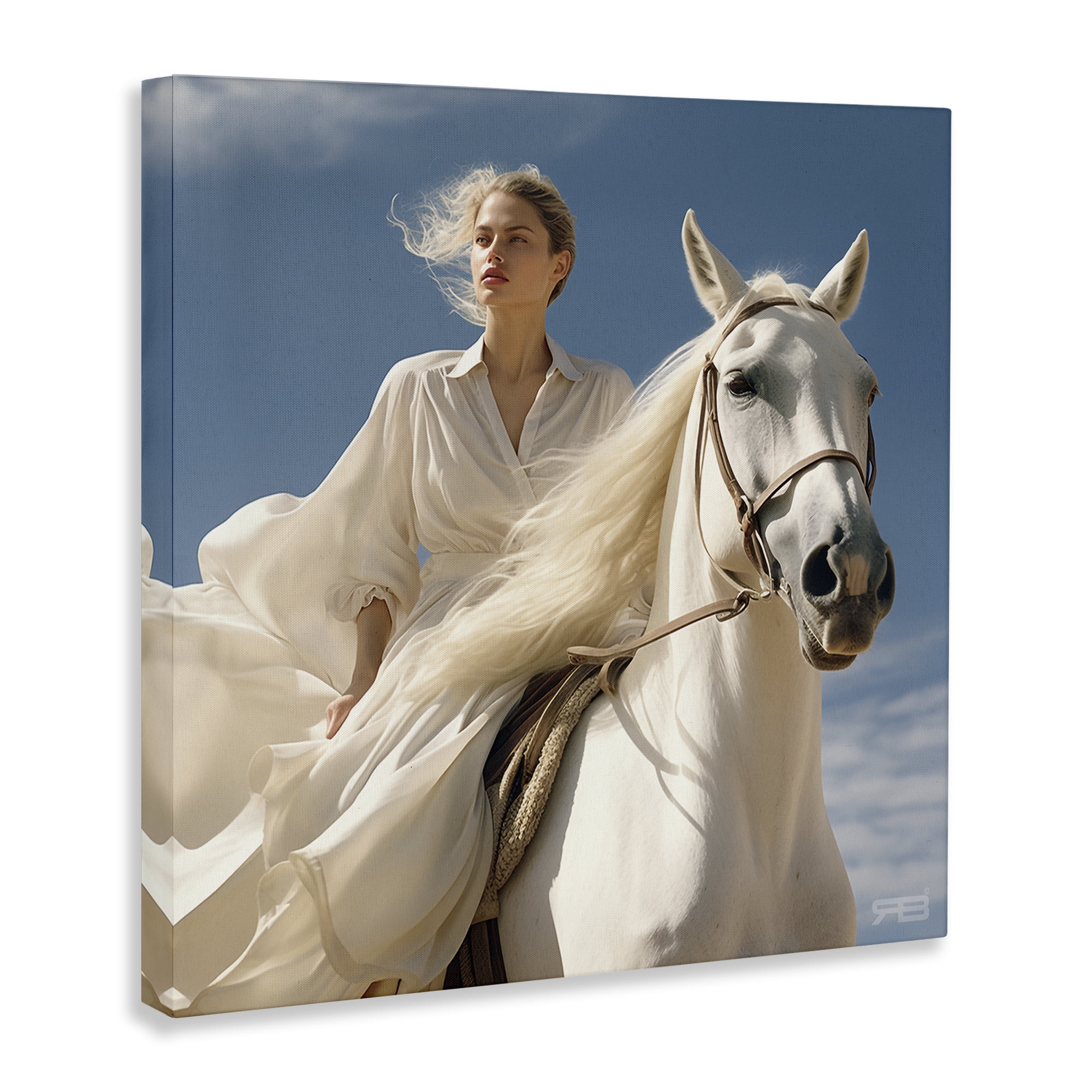 Stupell Industries Windswept Equestrian Girl People Painting Wrapped Canvas Art Print Wall Art, 24 x 24