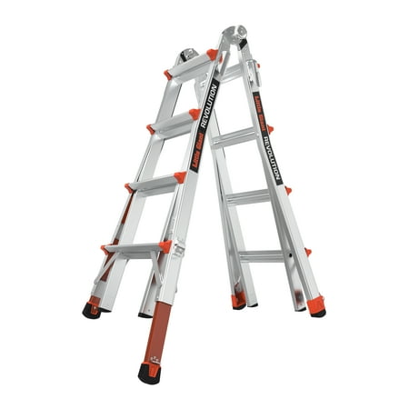 Little Giant Ladder Systems Revolution 15' Aluminum Multi-Use Ladder, 300 lbs. Rated, with Leg Levelers
